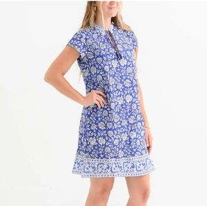 Pomegranate Small blue and white floral dress NWT